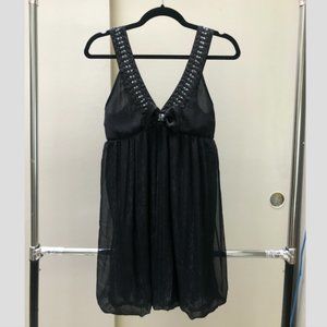 Black mini bubble dress by Daytrip